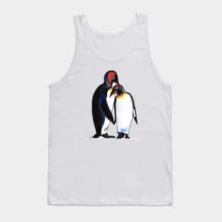 Penguins Watercolour - Loving King Penguin Pair Tank Top